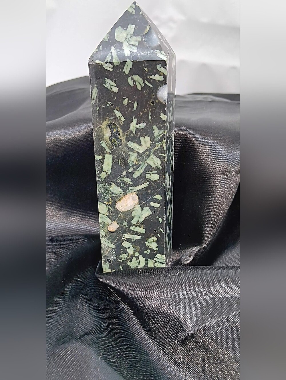 Chinese Writing Stone Porphyry Tower 140mm Display Obelisk